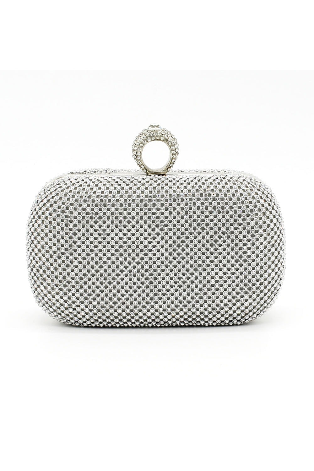 Women Ring Hook Beads Decorated Clutch Bag