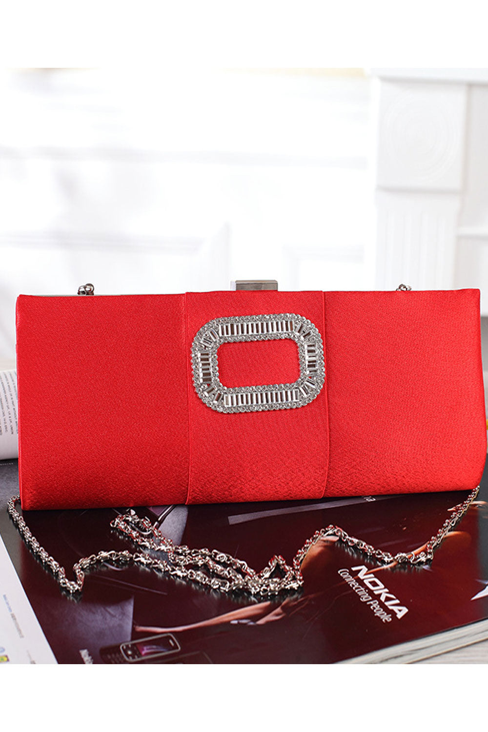 Women Fashion Rectangle Strap Clutch Bag