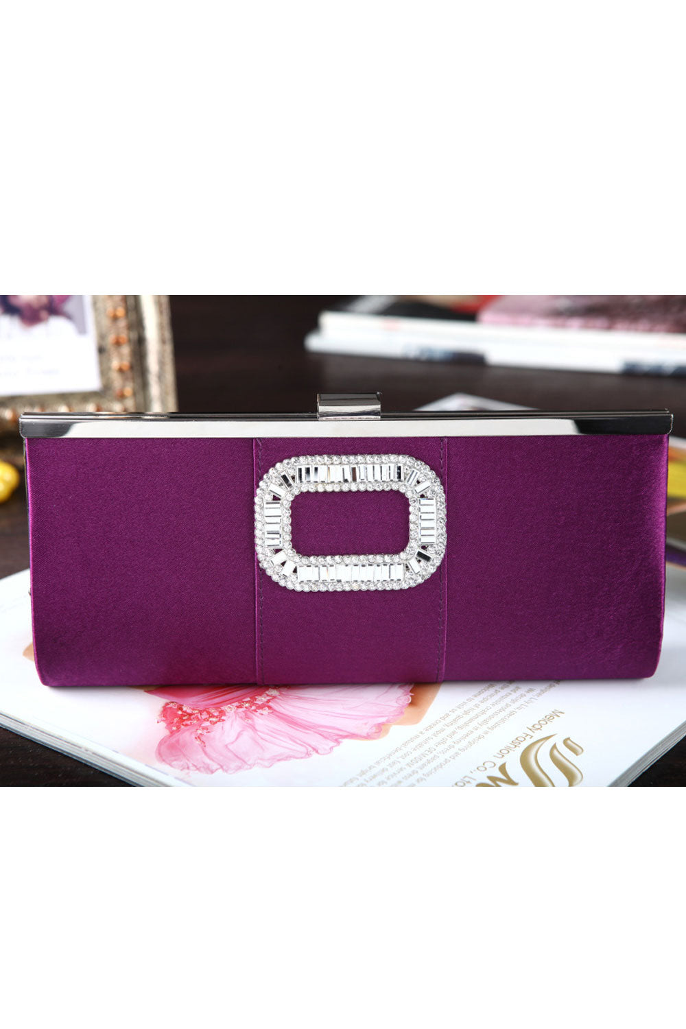 Women Rectangle Fashion Hook Closure Clutch Bag