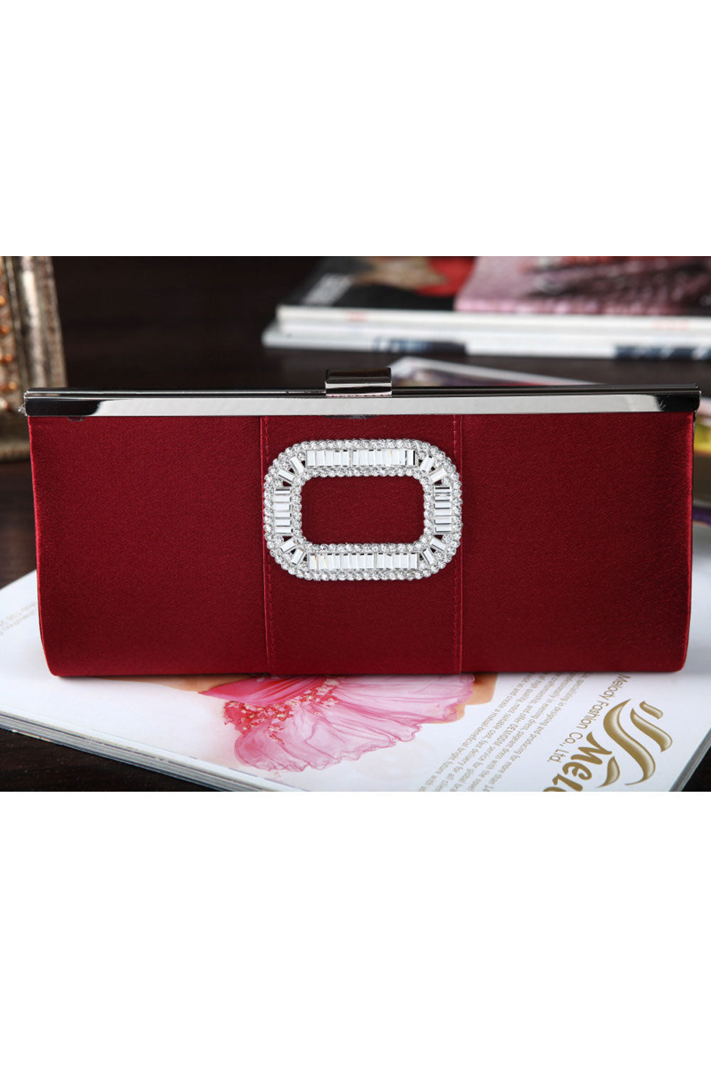 Women Rectangle Fashion Hook Closure Clutch Bag