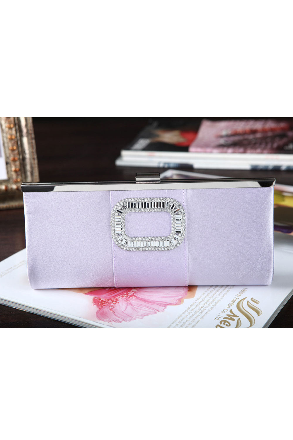 Women Rectangle Fashion Hook Closure Clutch Bag