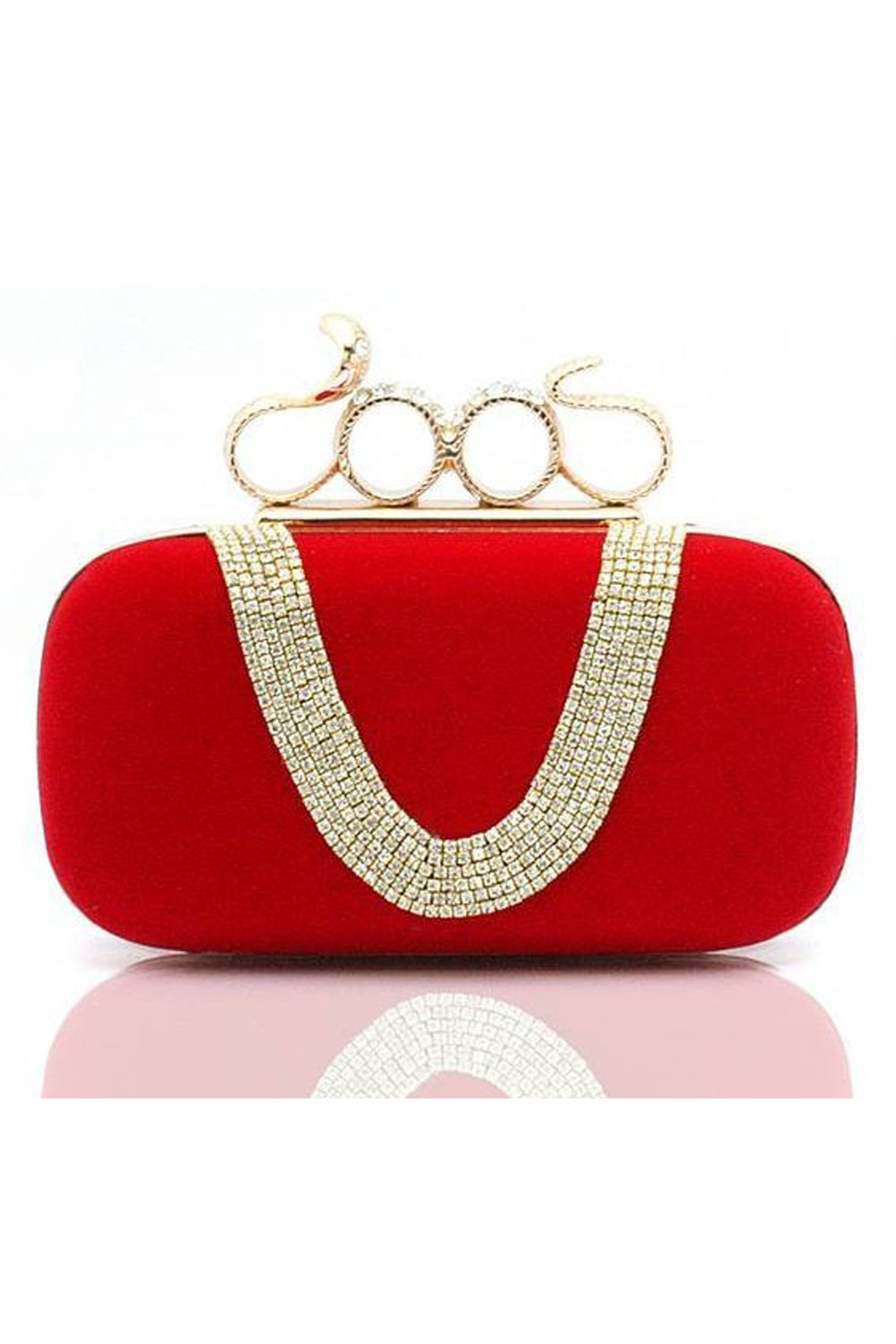 Women Solid Color Decorative Party Clutch Bag
