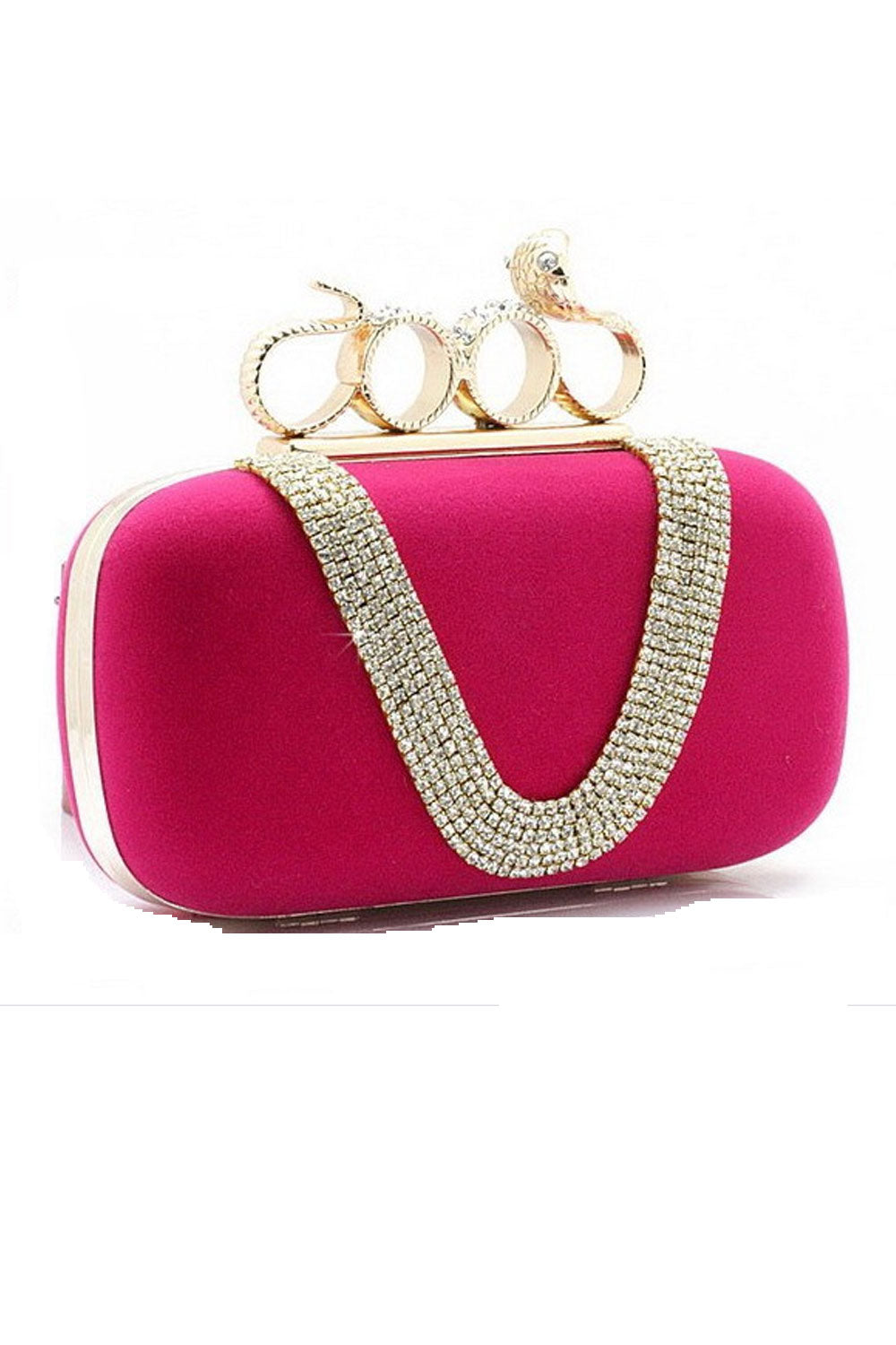 Women Solid Color Decorative Party Clutch Bag