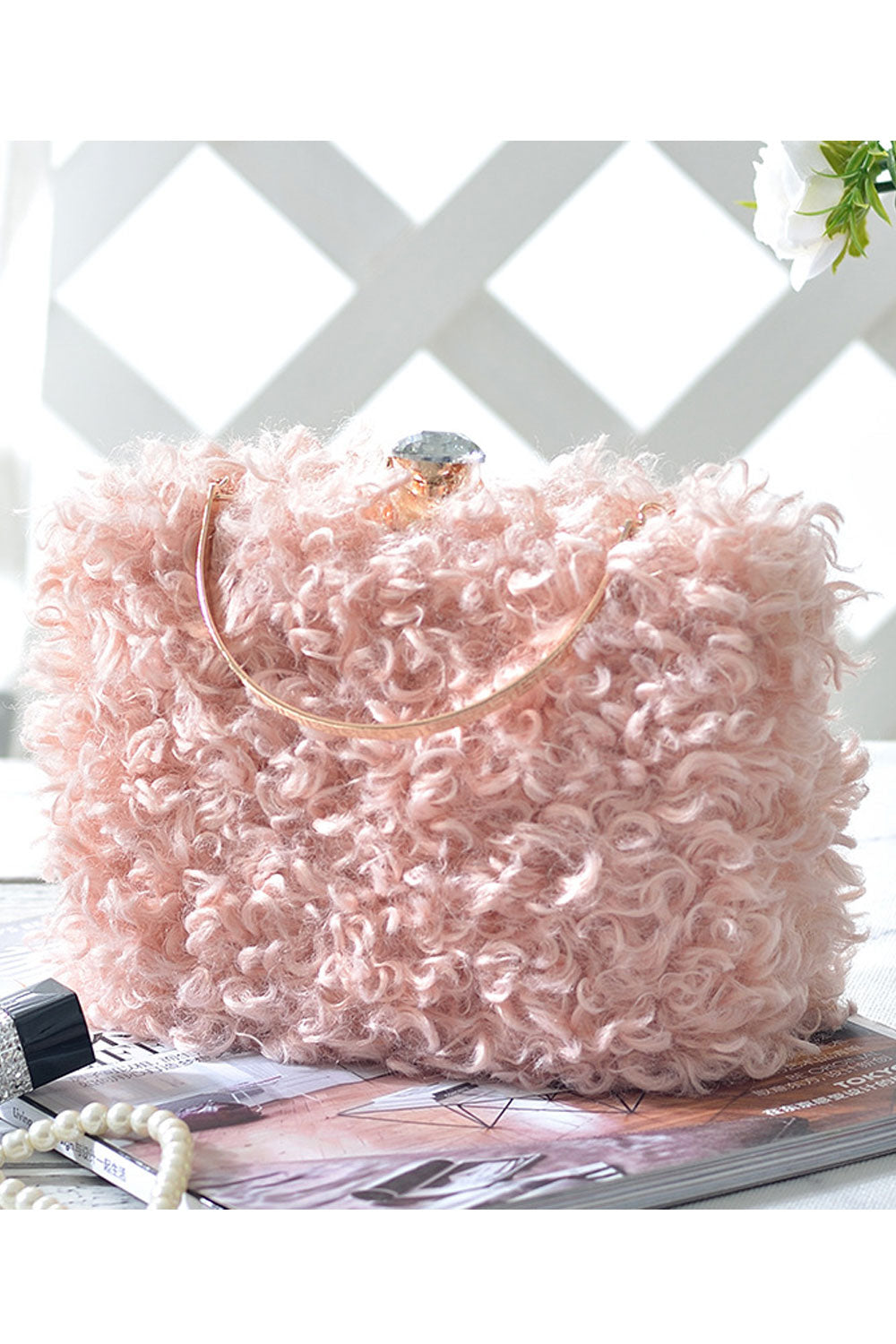 Wome Fashion Hairy Holding Casual Handbag