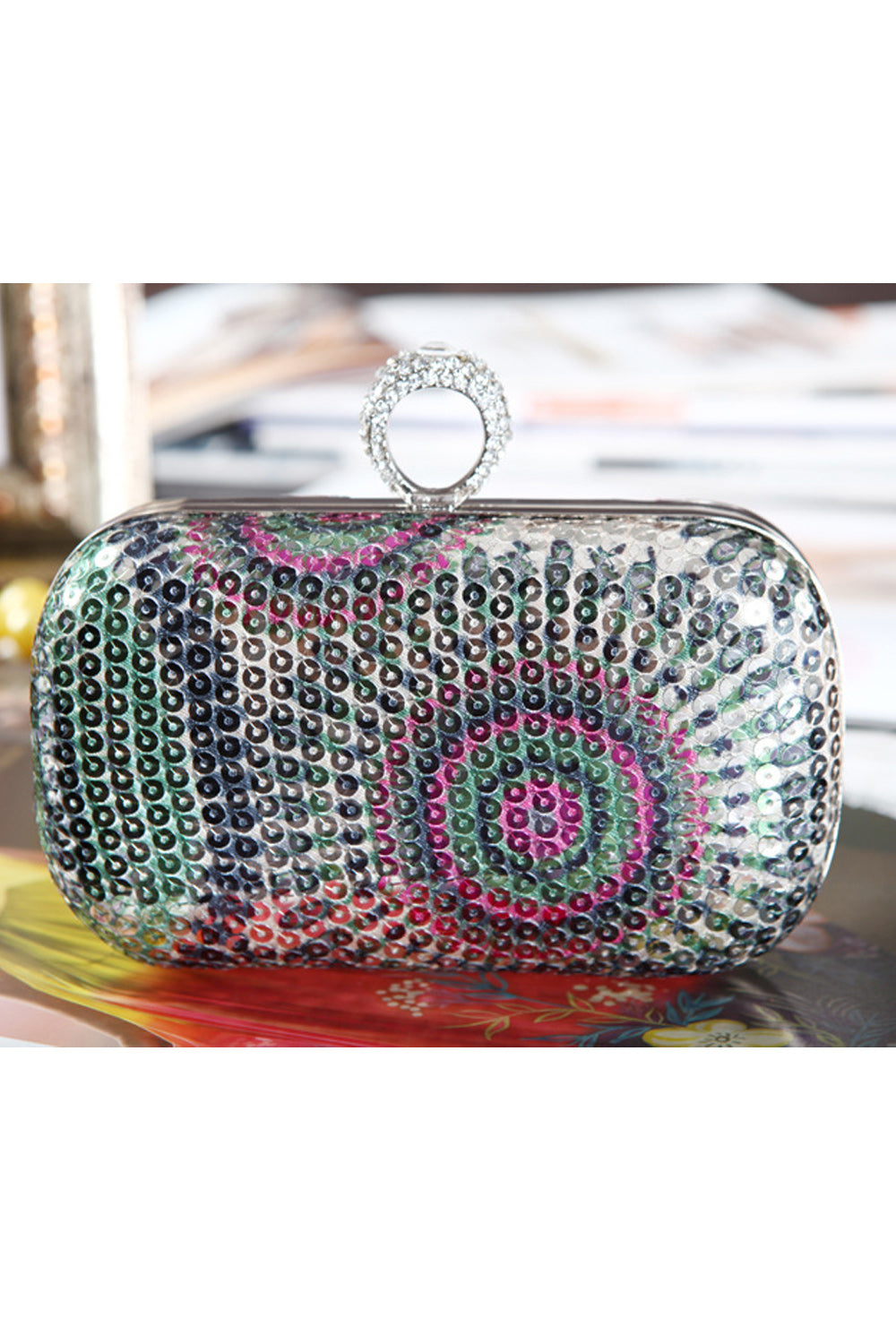 Women Colorful Sequins Decorated Weddings Clutch Bag