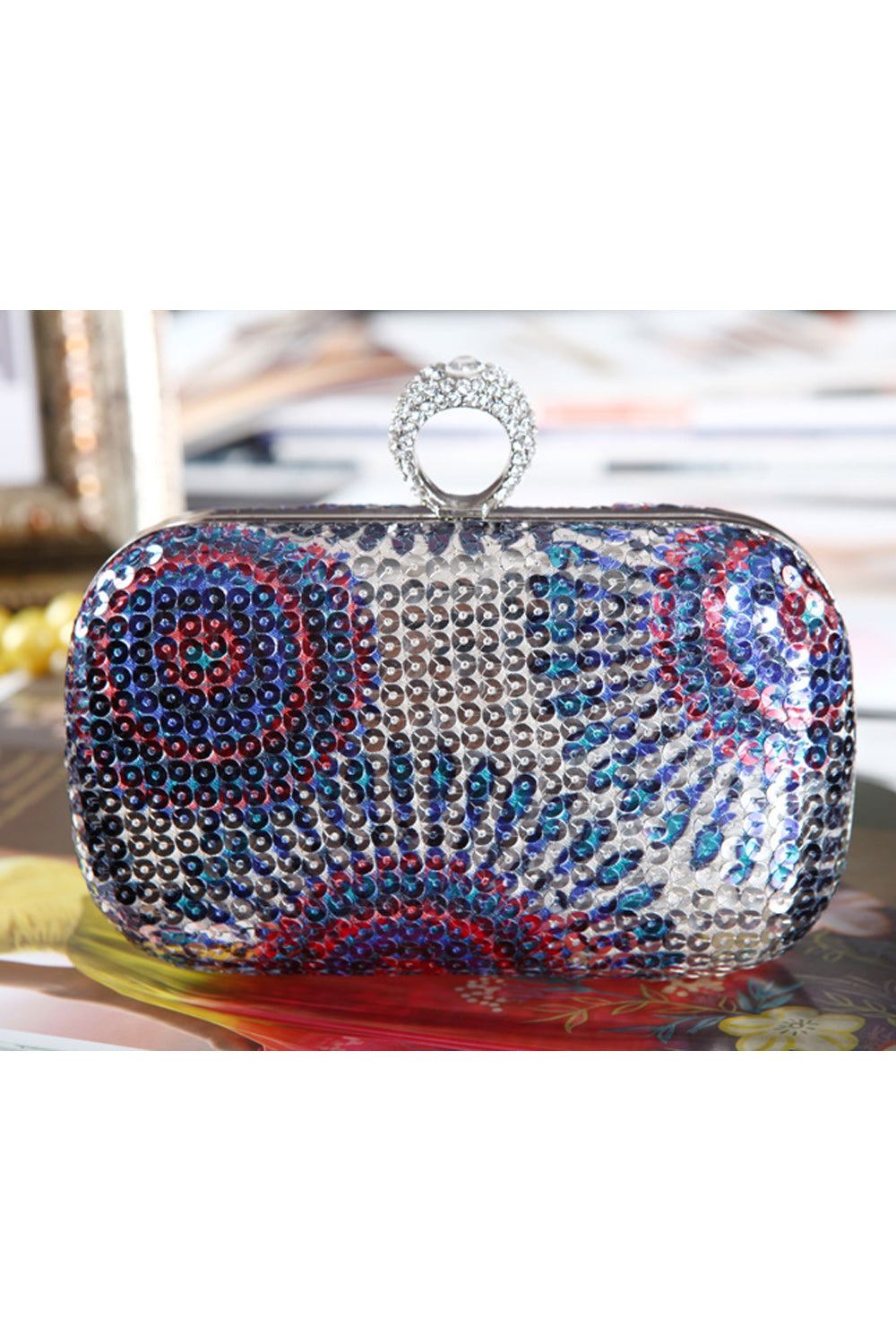 Women Colorful Sequins Decorated Weddings Clutch Bag