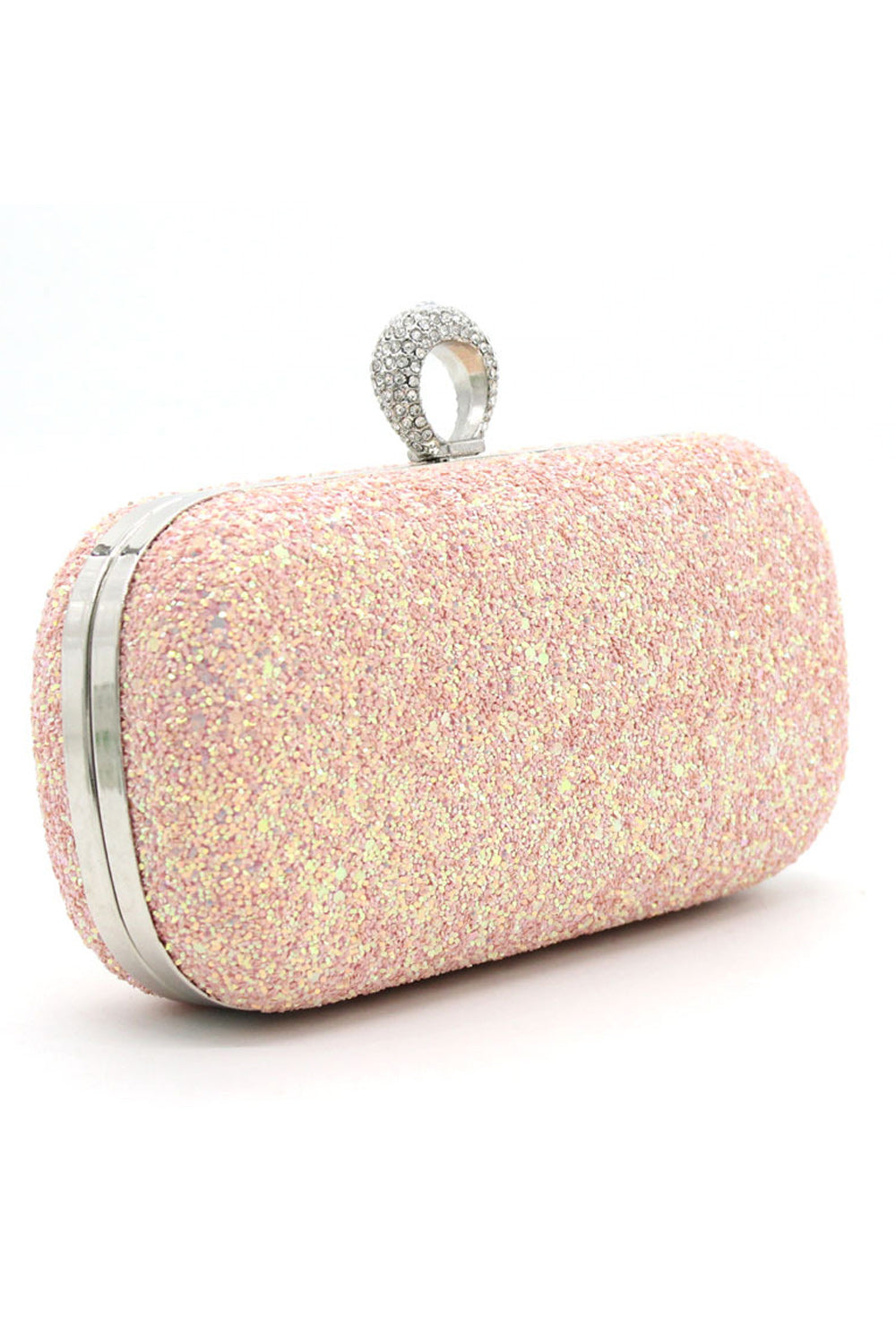 Women Shiny Glitter Lock Closer PU Glitter Party Clutch Bag