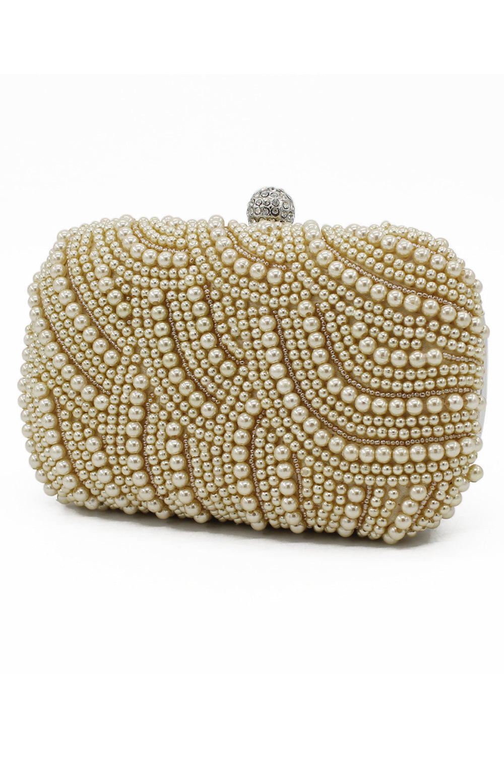 Women Lock Closer Pearls Decorated Fashionable Clutch