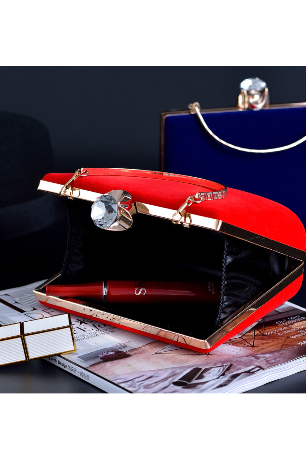 Women Slim Square Shaped Solid Colored Fashion Bag