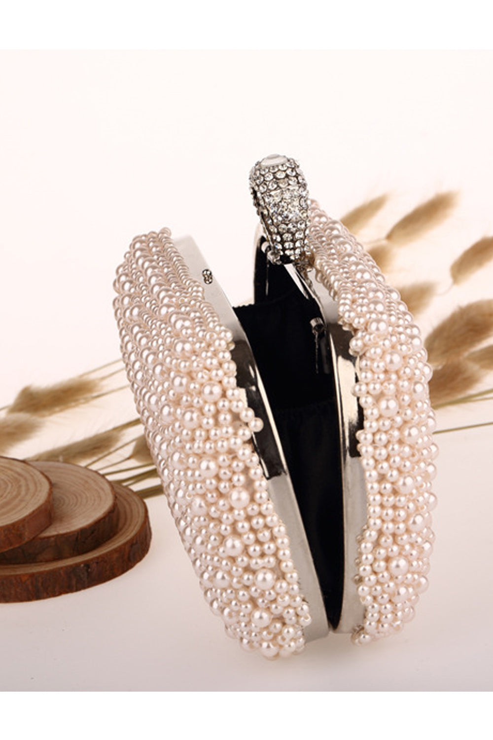 Women Pearls Decoration Handheld Fashionable Clutch Bag