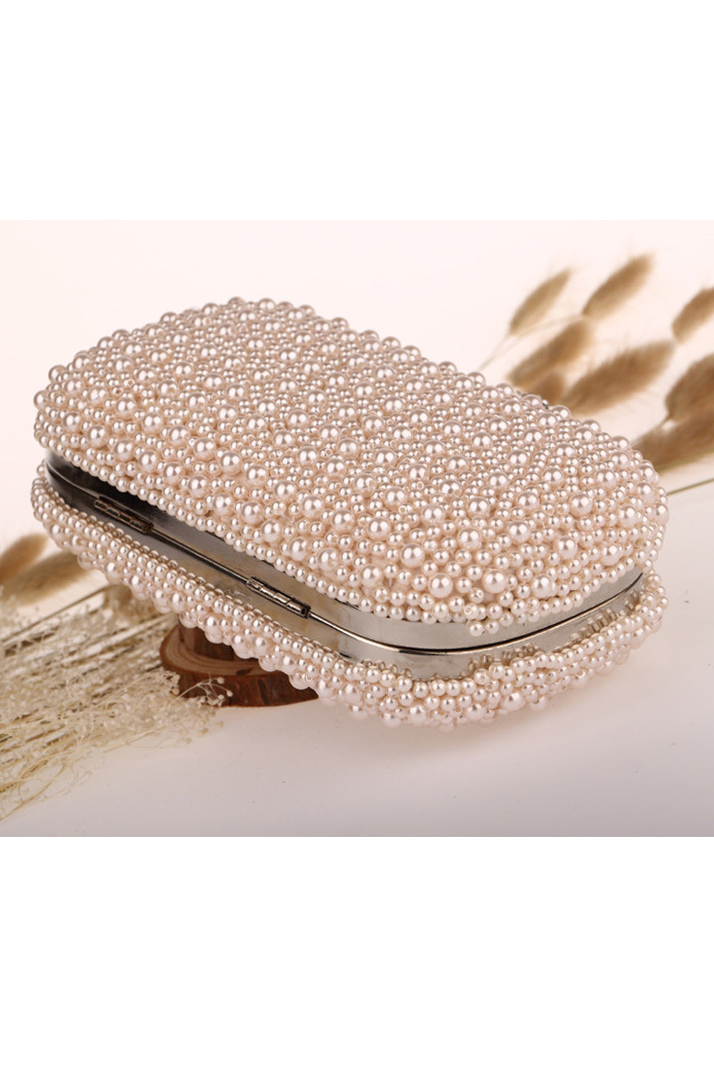 Women Pearls Decoration Handheld Fashionable Clutch Bag