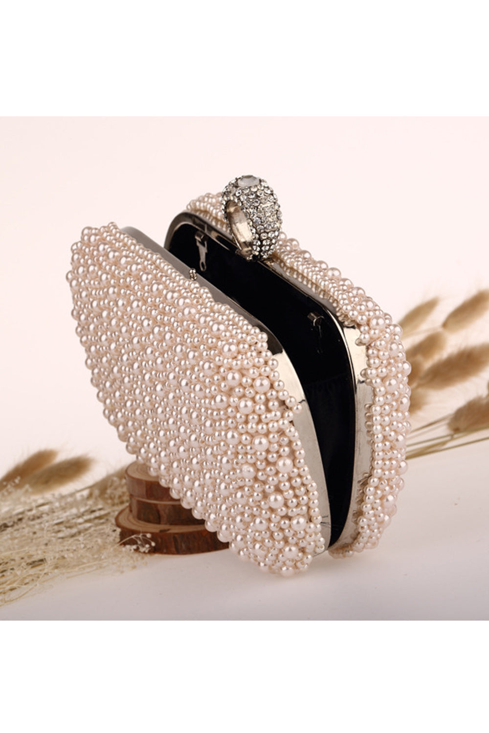 Women Pearls Decoration Handheld Fashionable Clutch Bag