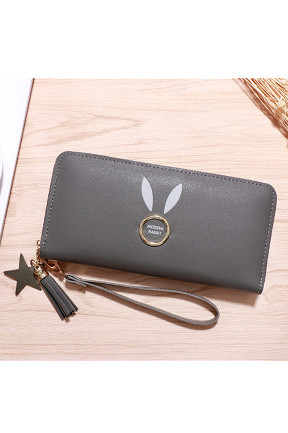 Women Rabbit Ear Cash Holder Zip Closure Casual Wallet