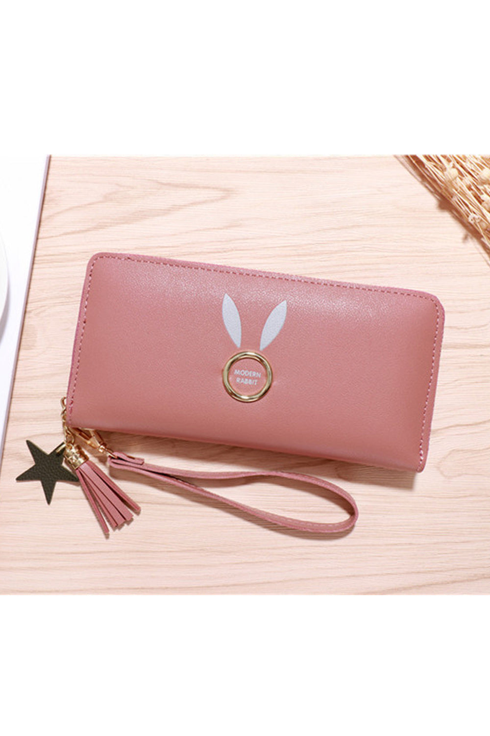 Women Rabbit Ear Cash Holder Zip Closure Casual Wallet