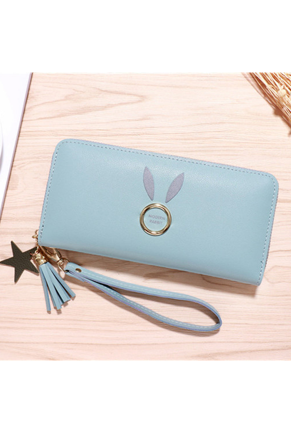 Women Rabbit Ear Cash Holder Zip Closure Casual Wallet