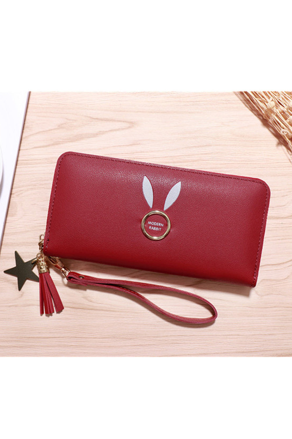 Women Rabbit Ear Cash Holder Zip Closure Casual Wallet