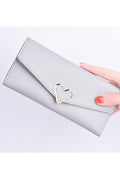 Women Slim Solid Color Three Folds Cash Holder Fashion Wallet