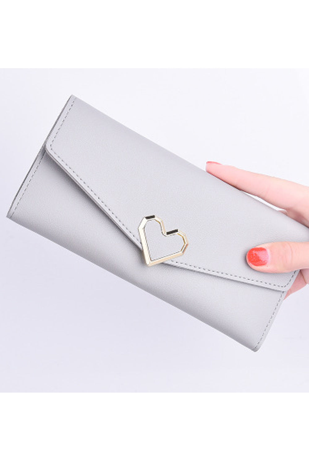 Women Slim Solid Color Three Folds Cash Holder Fashion Wallet