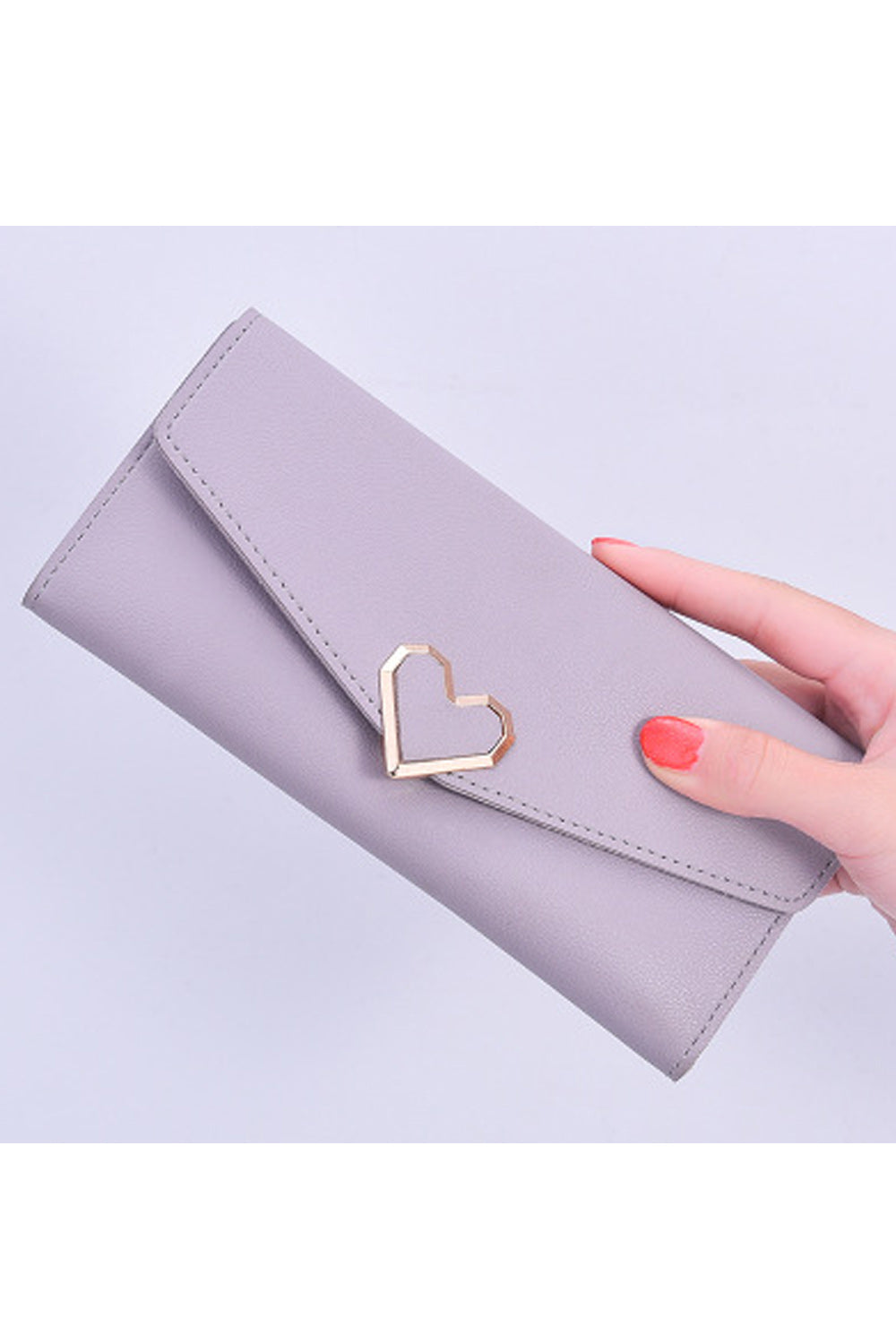 Women Slim Solid Color Three Folds Cash Holder Fashion Wallet