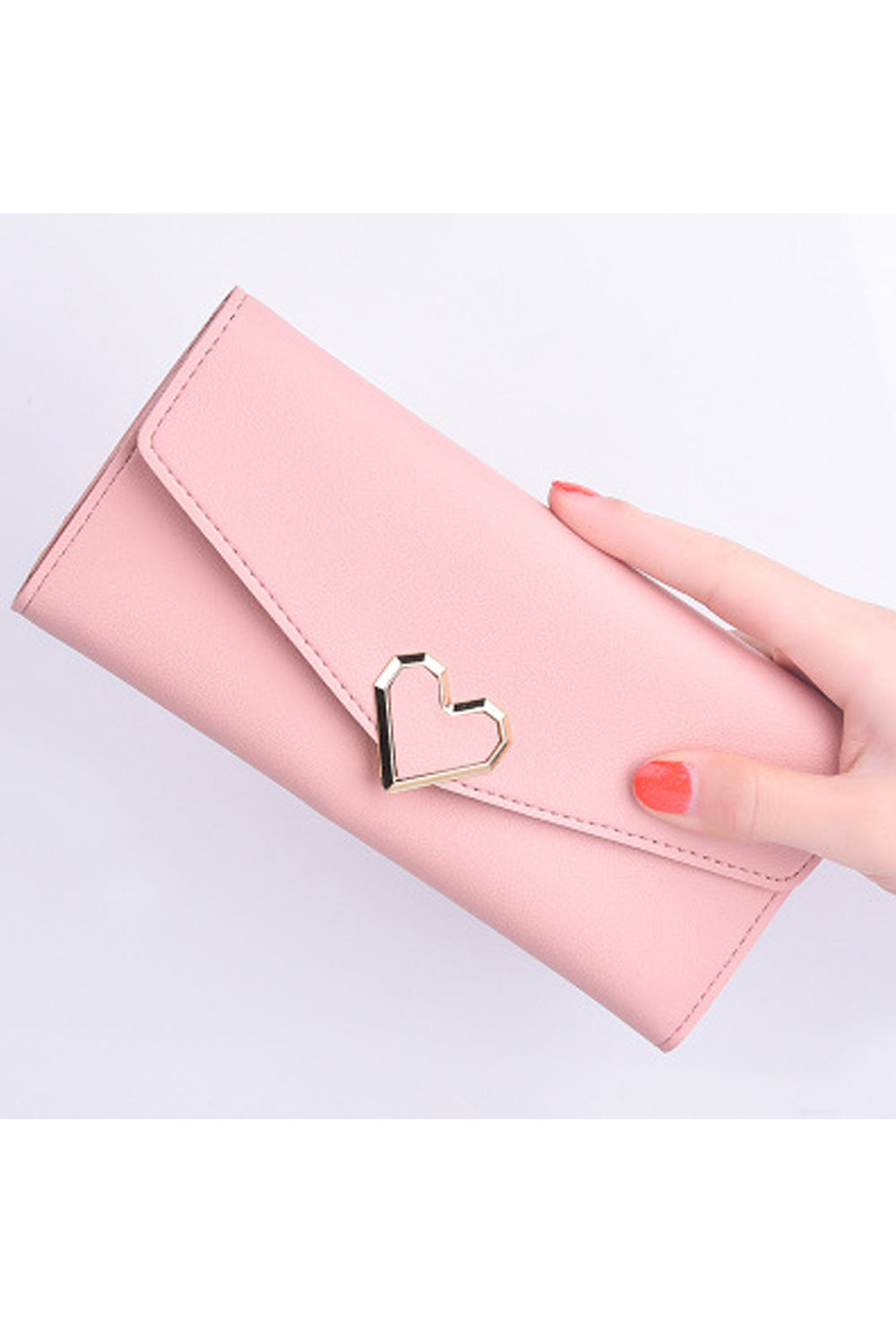 Women Slim Solid Color Three Folds Cash Holder Fashion Wallet