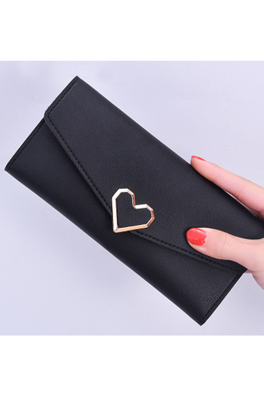 Women Slim Solid Color Three Folds Cash Holder Fashion Wallet