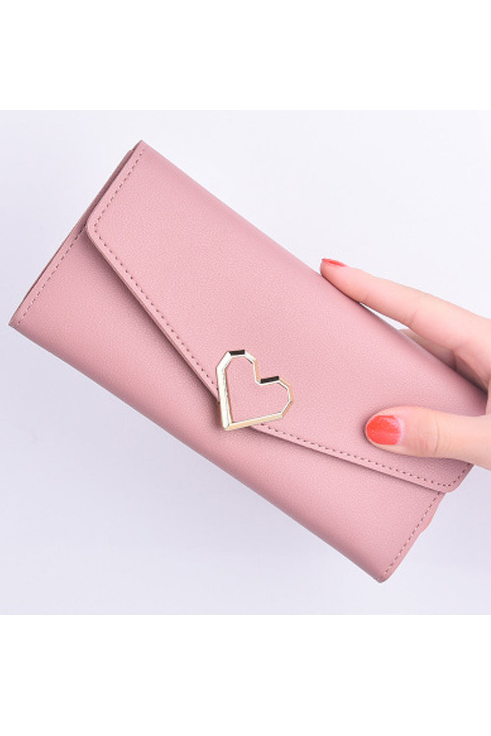 Women Slim Solid Color Three Folds Cash Holder Fashion Wallet