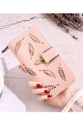 Women Hollow Leaf Cash & Card Holder PU Wallet