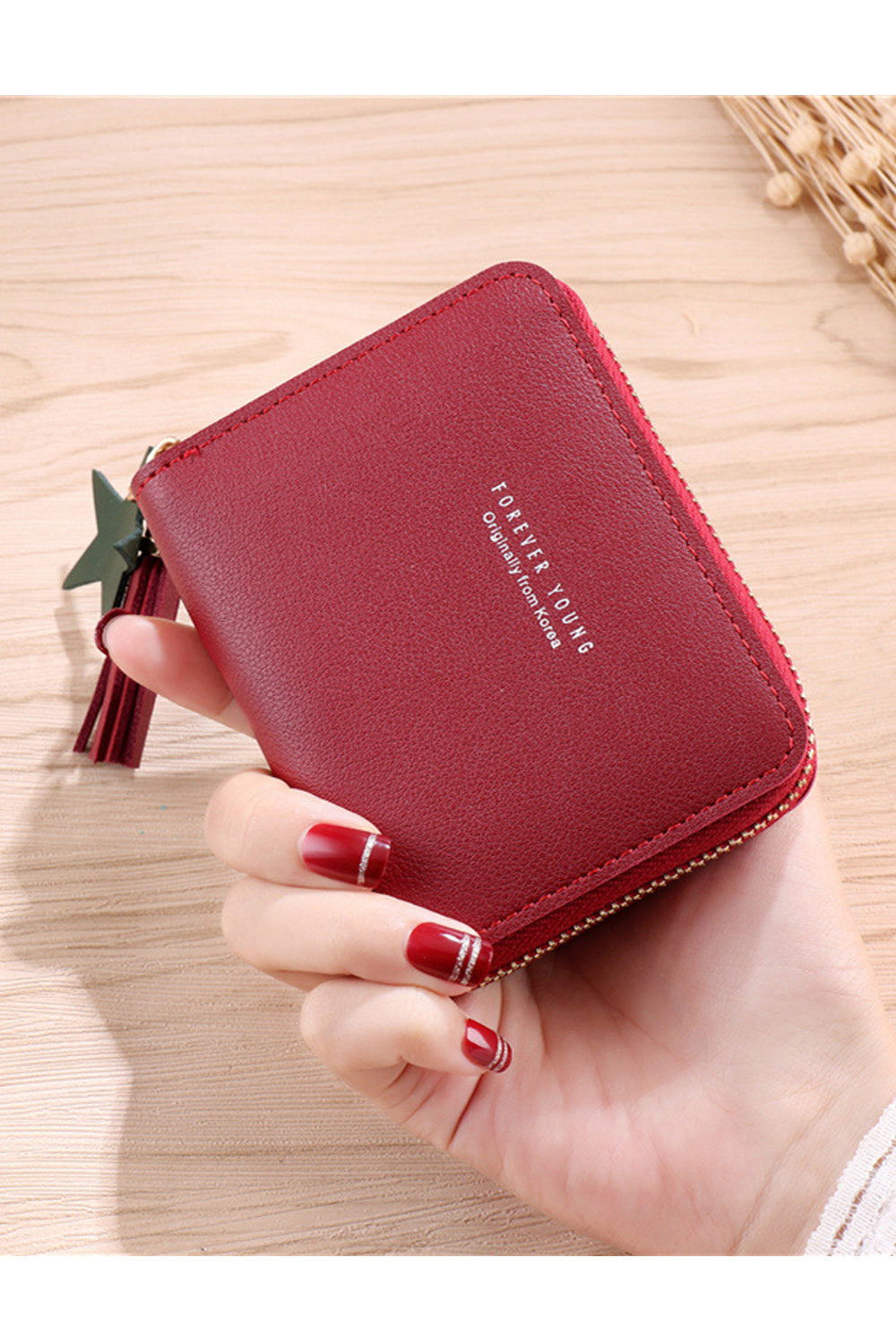 Women Multifunctional Zipper Two Folds PU Wallet