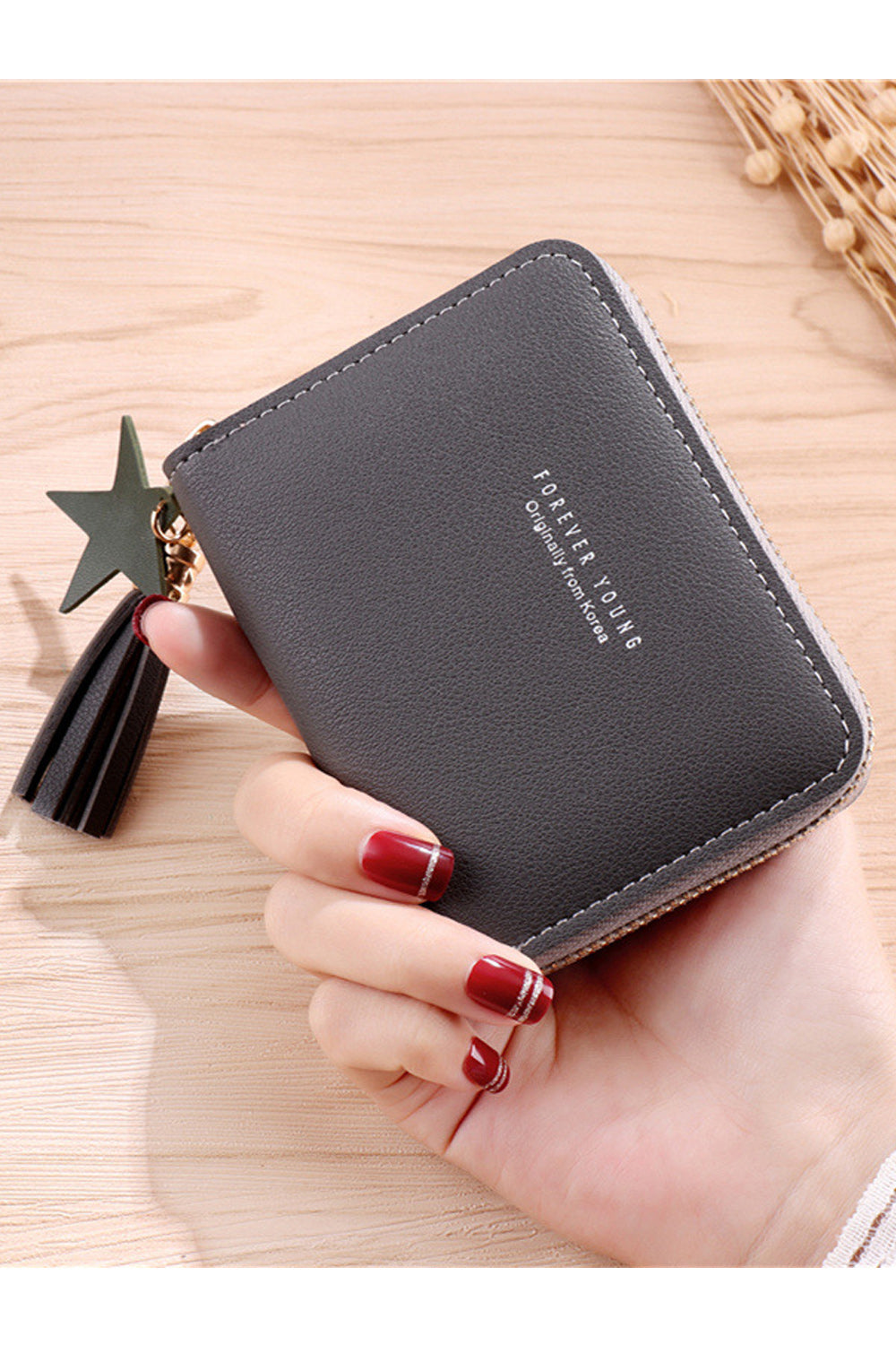 Women Multifunctional Zipper Two Folds PU Wallet