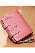Women Small PU Leather Three Folds Casual Wallet