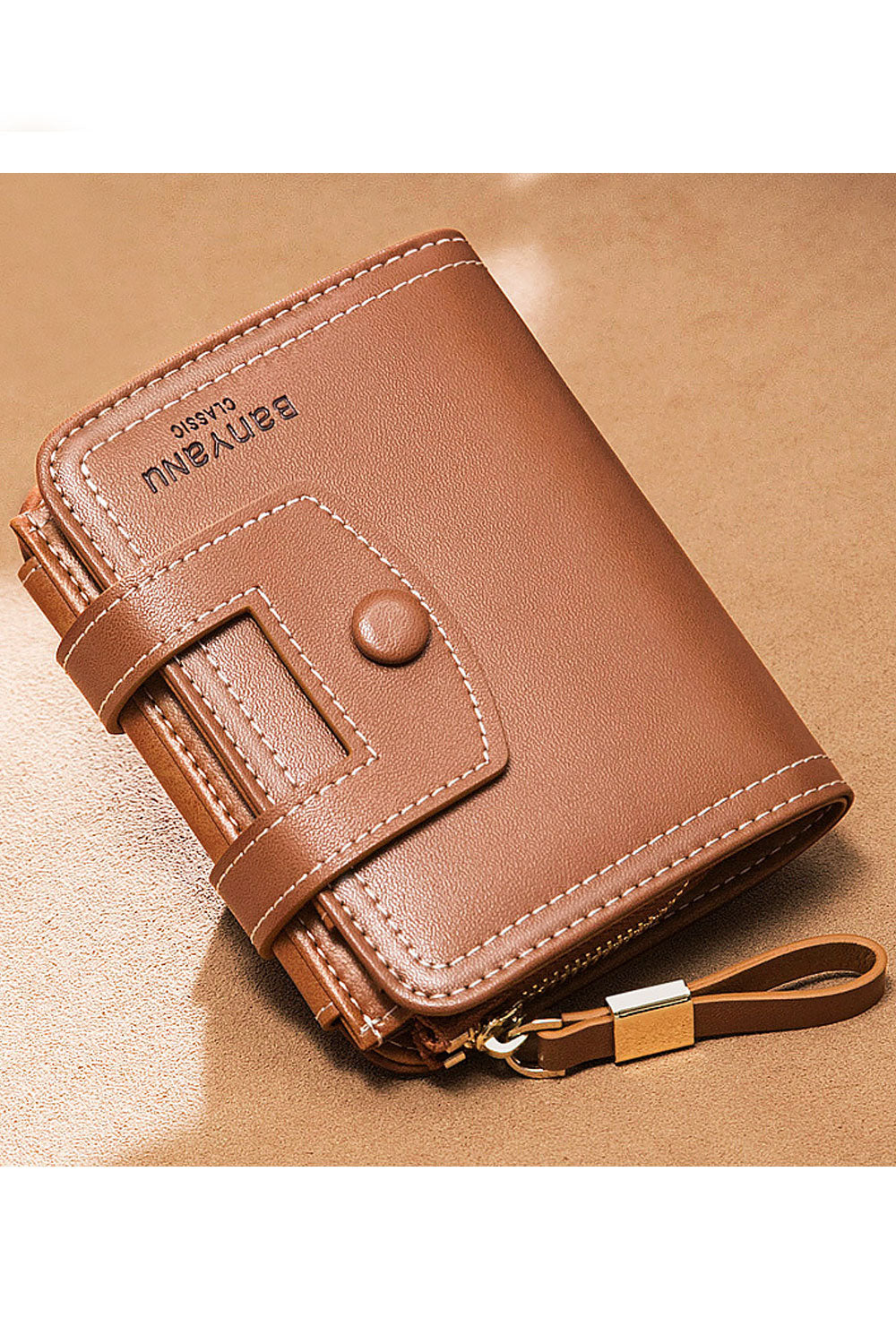 Women Small PU Leather Three Folds Casual Wallet