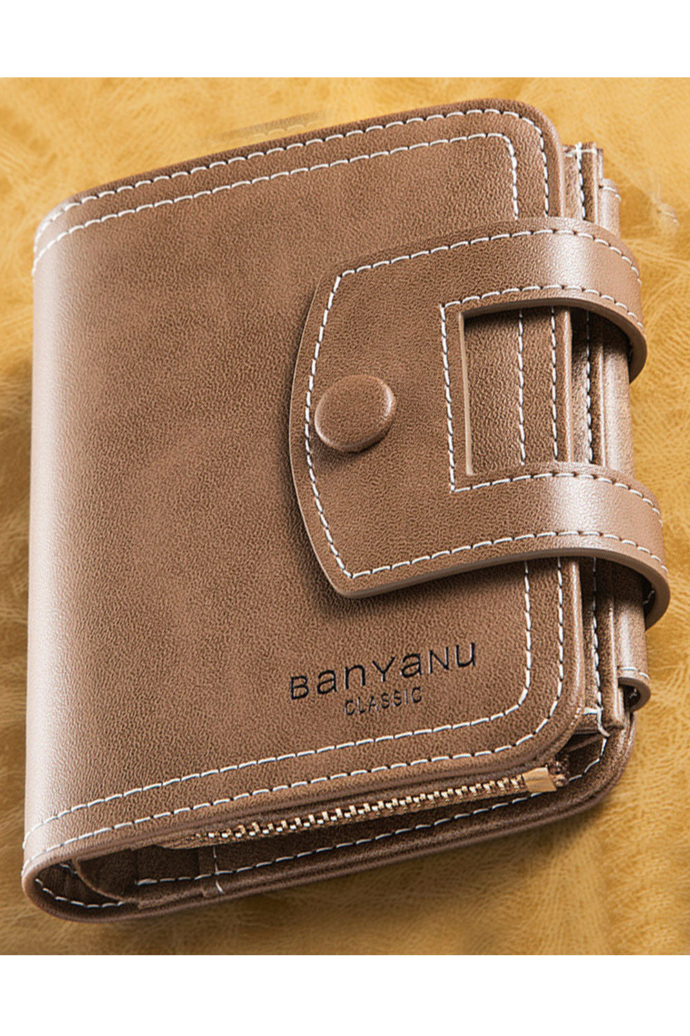 Women Small PU Leather Three Folds Casual Wallet