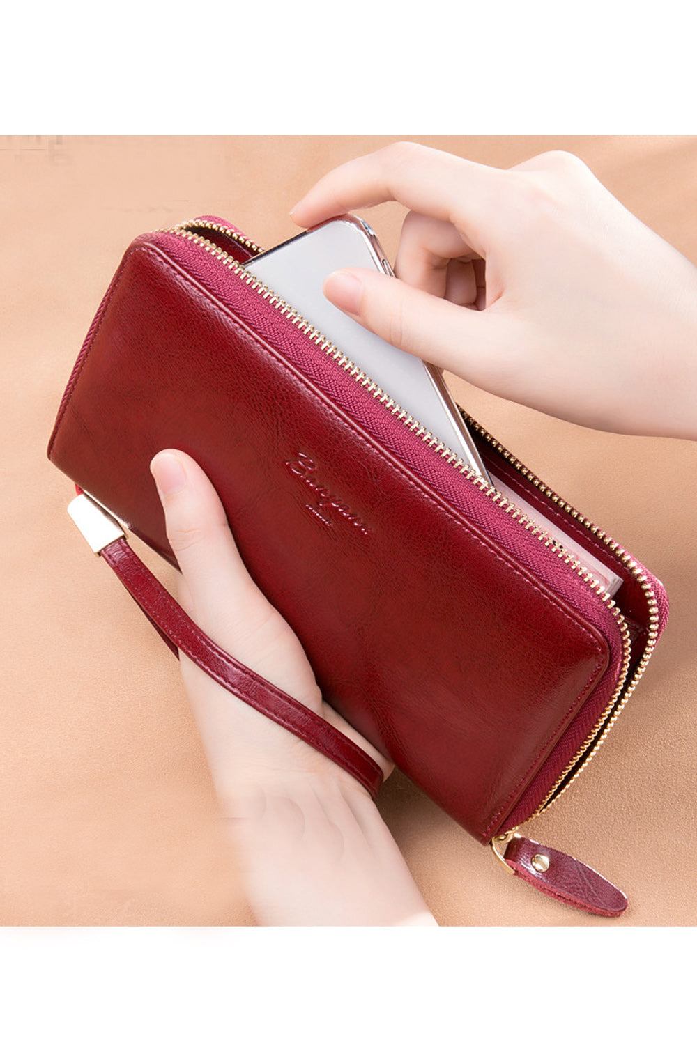 Women Multi Card Holder Zipper Clutch