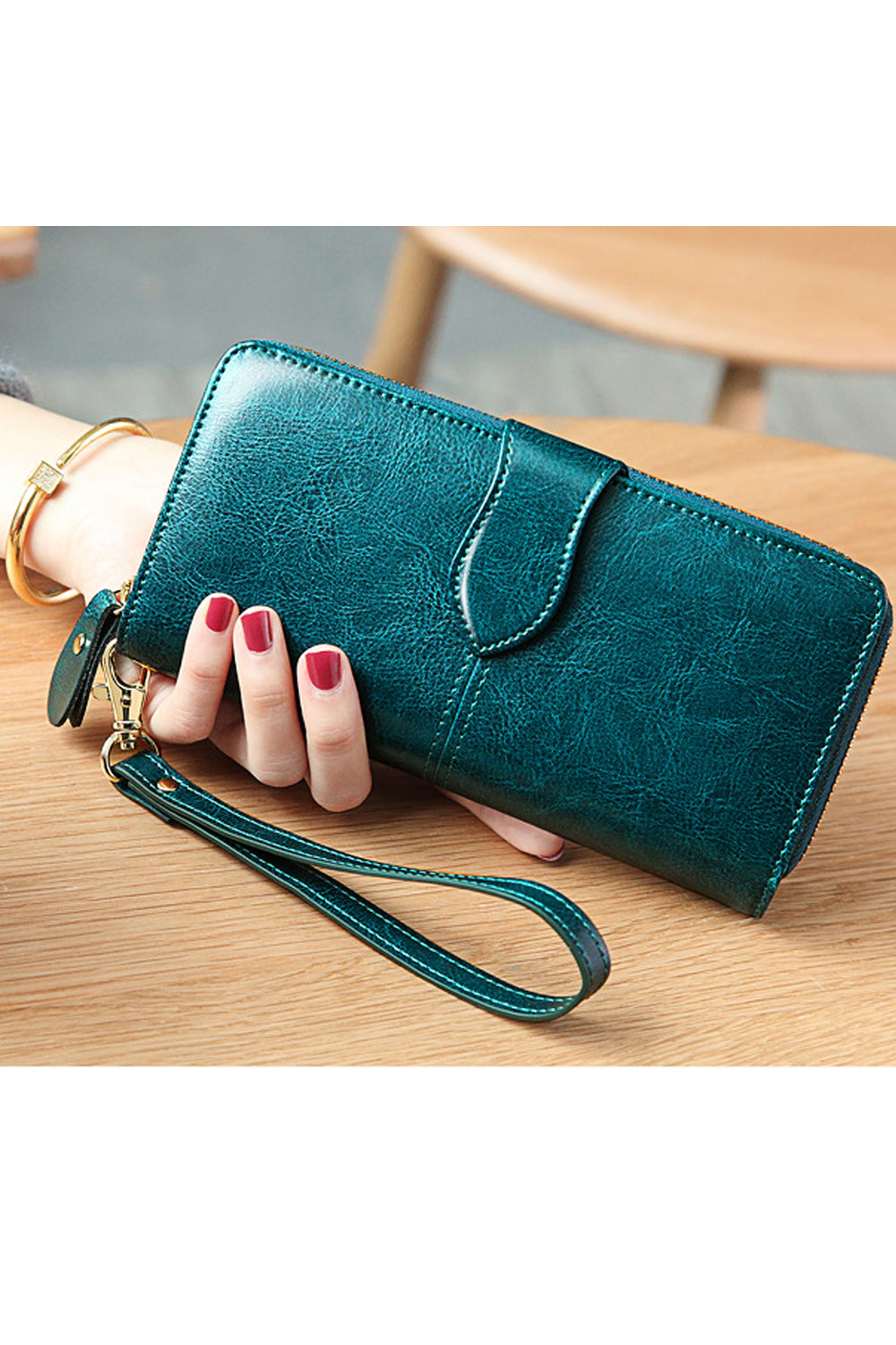 Women Solid Pattern Card Holder Zipper Wallet