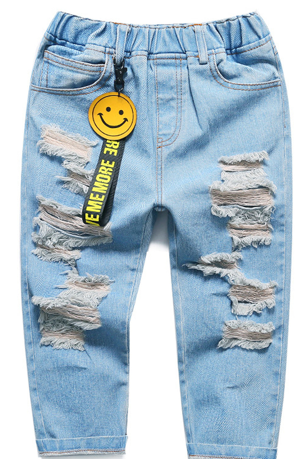 Kids Boys Flexible Regular Fit Breathable Shredded Jeans