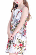 Kids Girls Sleeveless Round Neck Pleated Summer Dress