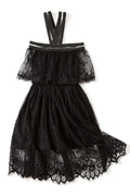 Kids Girls Strap Neck Beautiful Lace Party Dress