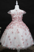 Kids Girls Flowers Attached Beatiful Wedding Dress