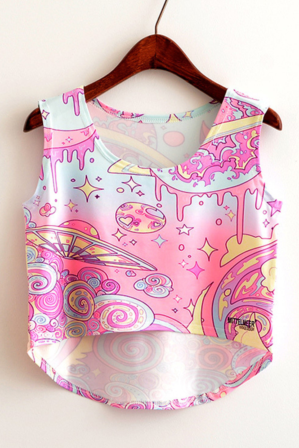 Women Beautiful Print High Low Hem Comfortable Camisole Top