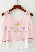 Women Relaxing Round Neck Cropped Camisole Top