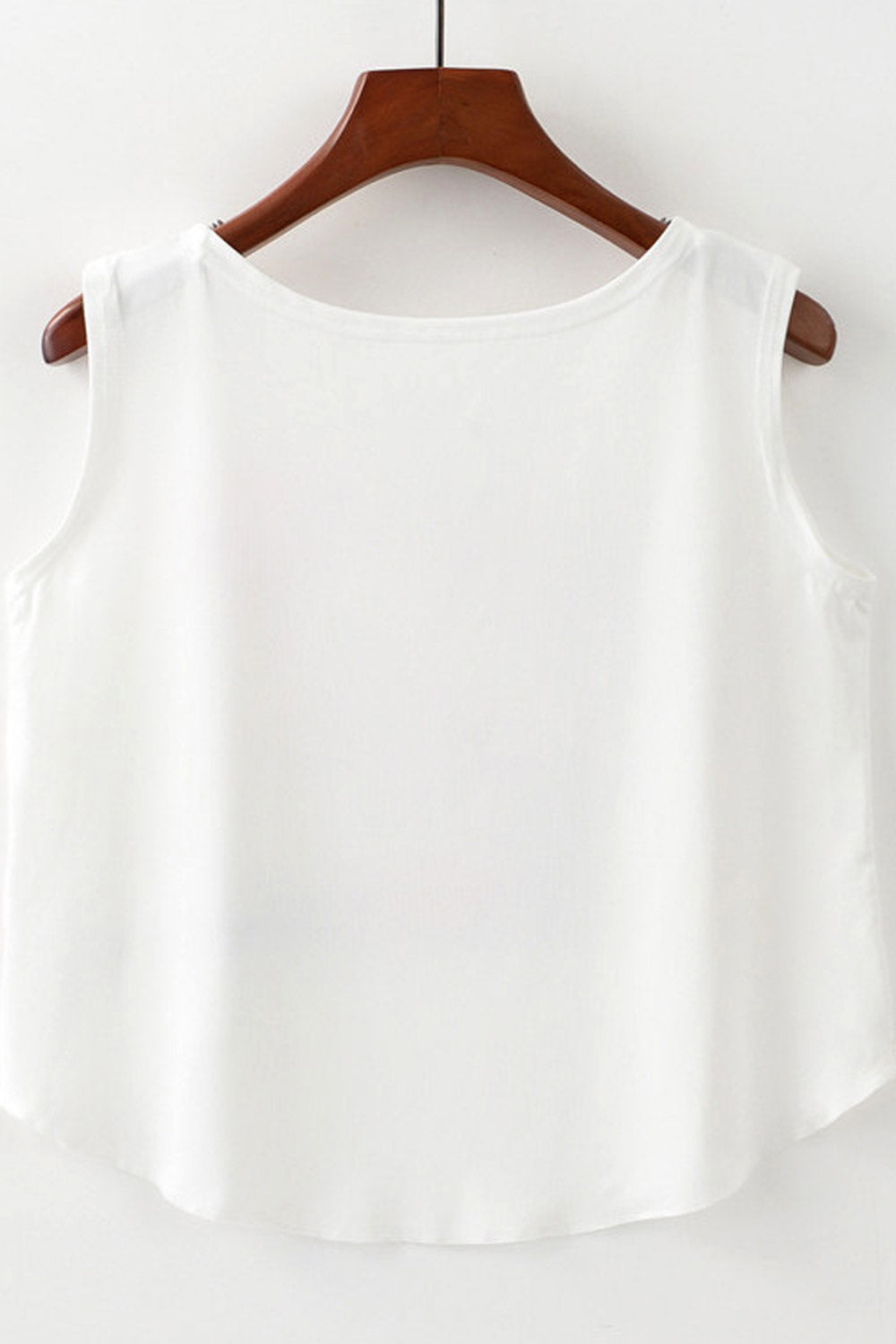 Women Cartoon Eyes High Low Hem Cropped Top