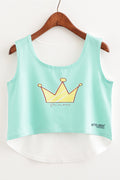 Women Stylish Crown Printed Summer Camisole Top