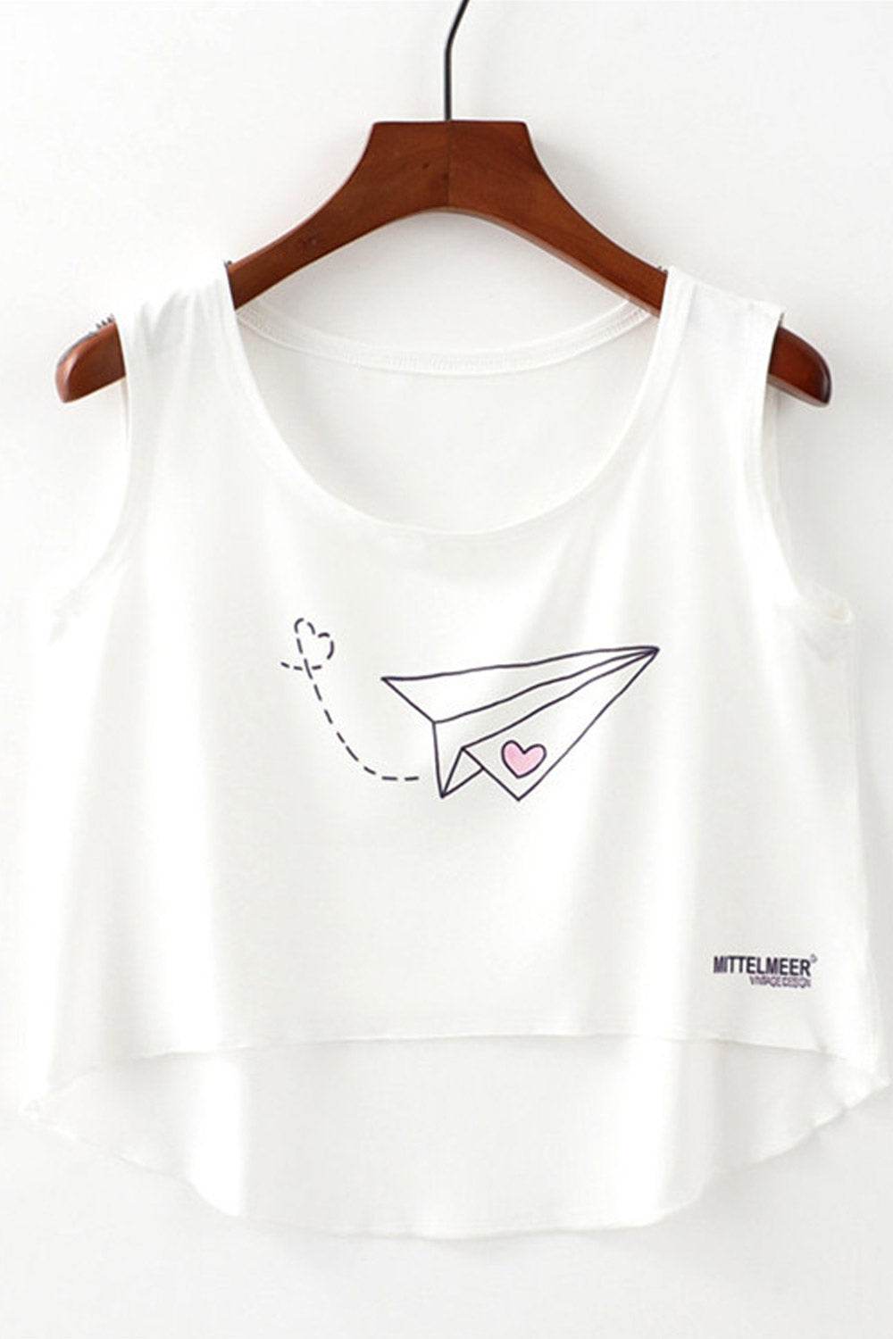 Women Cropped Airplane Printed Camisole Top