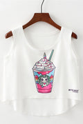 Women Round Neck Ice Cream Printed Camisole Top