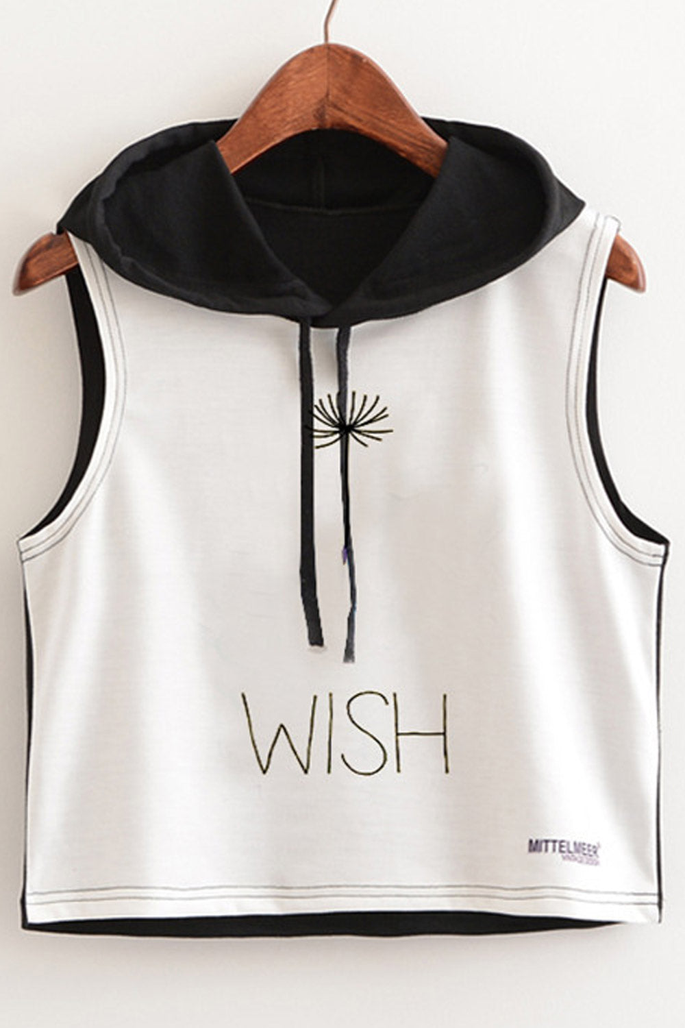 Women Graphic Pattern Hooded Neck Camisole Top