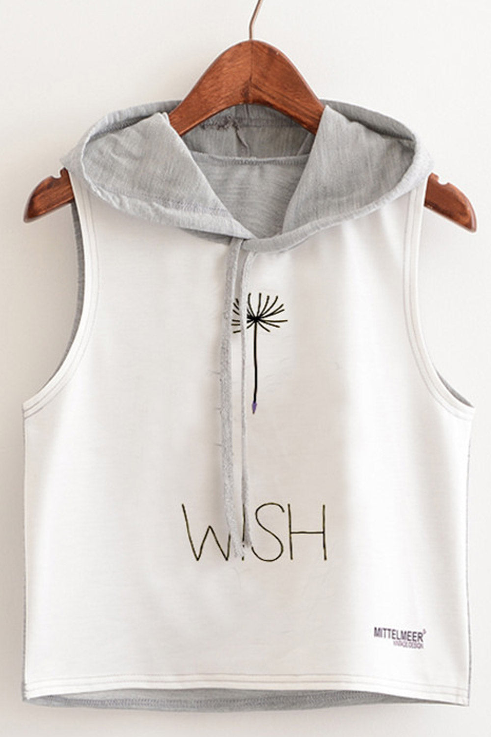 Women Graphic Pattern Hooded Neck Camisole Top