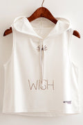 Women Graphic Pattern Hooded Neck Camisole Top