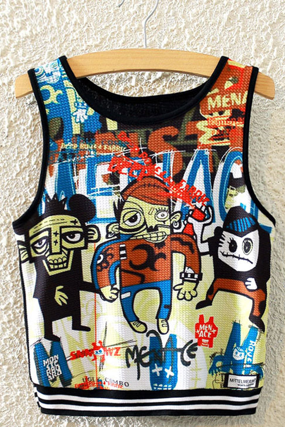 Women Colorful Print Elasticated Hem Camisole Top