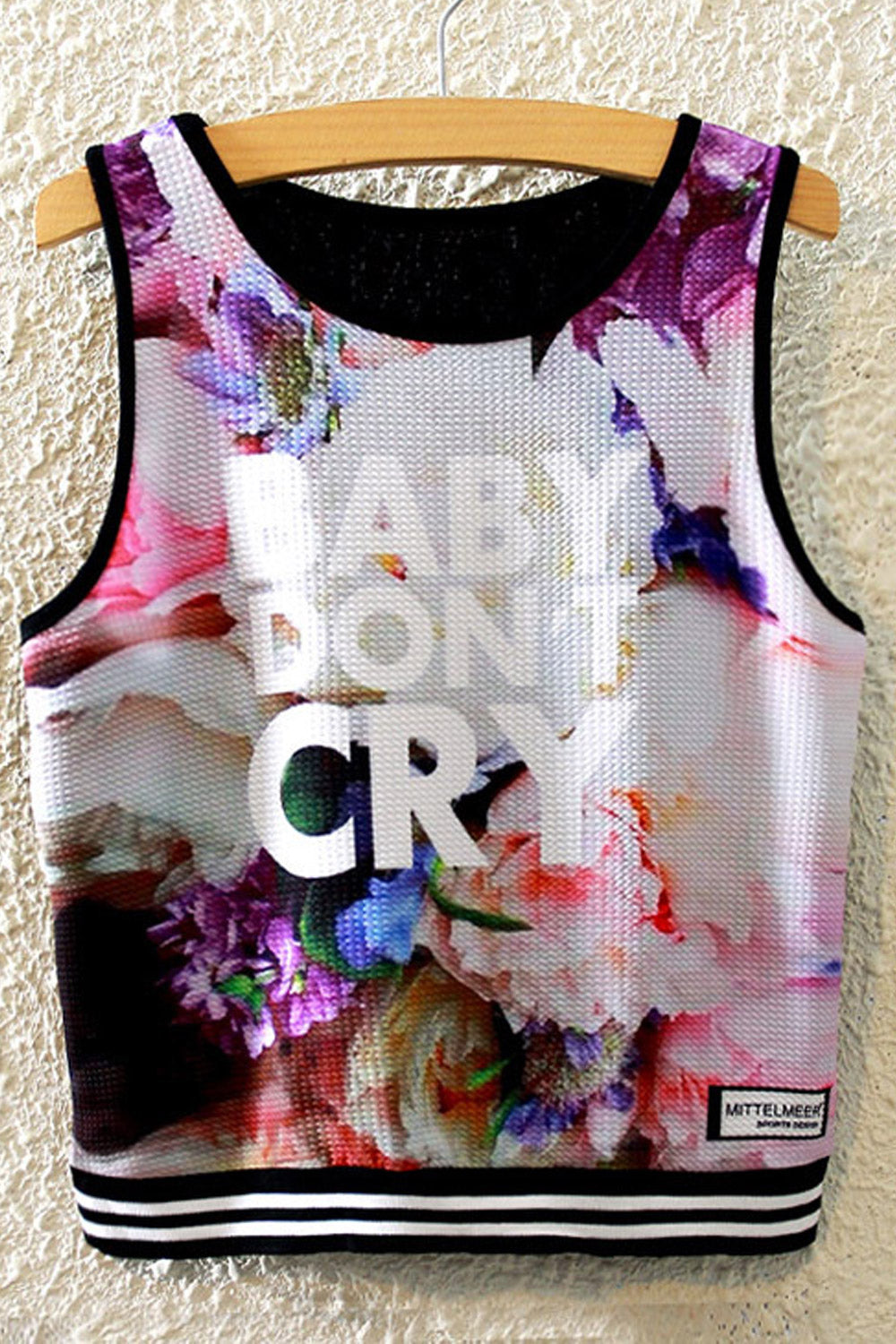 Women Colorful Print Elasticated Hem Camisole Top