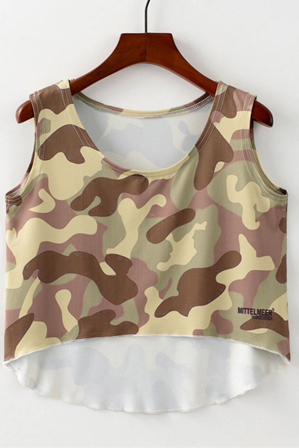 Women Camouflage Printed Cropped Camisole Top